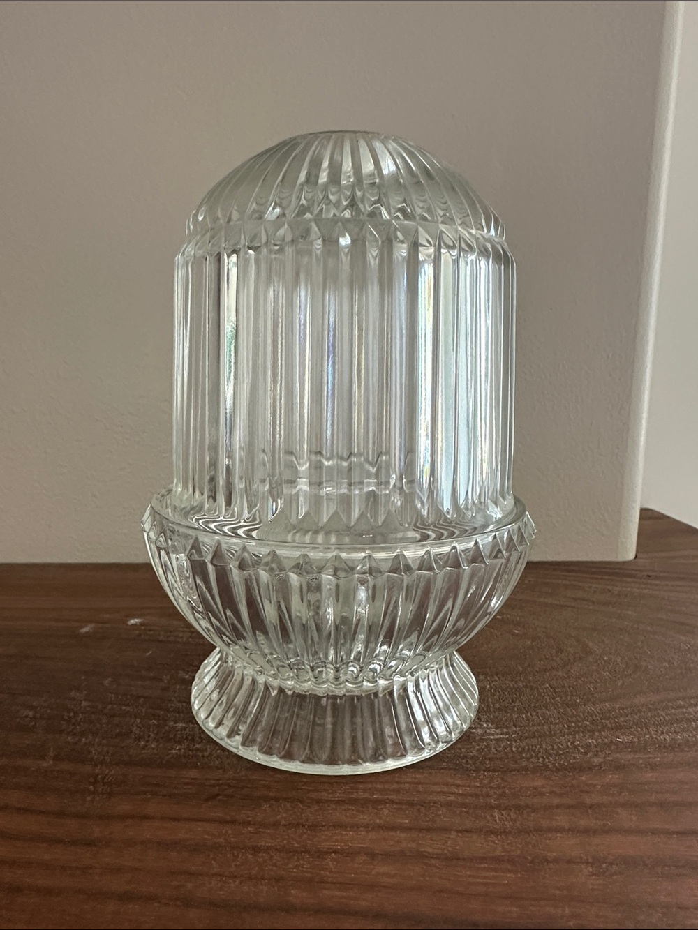 Vintage Homco Clear Ribbed Glass Fairy Lamp - 3 pcs (Authentic Mark)